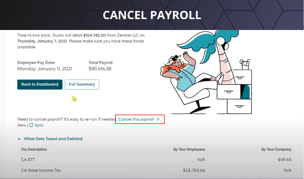 cancel payroll
