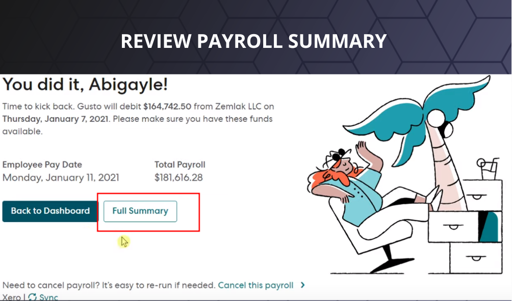 review payroll summary
